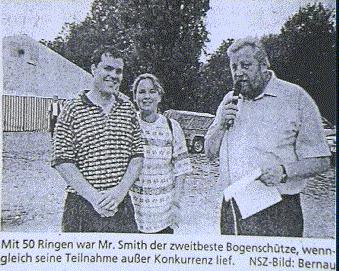 Mit 50 Ringen war Mr. Smith der zweitbeste
Bogenschütze, wenngleich seine Teilnahme außer Konkurrenz lief.
NSZ-Bild: Bernau
